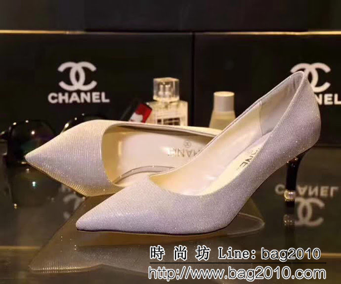 CHANEL香奈兒 18S早春新款 968進口亮片 時尚 高跟單皮鞋 QZS1475